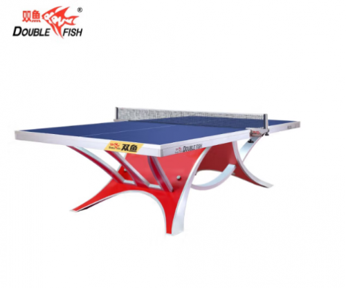 雙魚(yú)（DOUBLE FISH） 乒乓球桌展翅王2代室內(nèi)標(biāo)準(zhǔn)乒乓球臺(tái)大型比賽乒乓球案子 國(guó)際乒聯(lián)賽事 展翅王2-藍(lán)-含架網(wǎng)