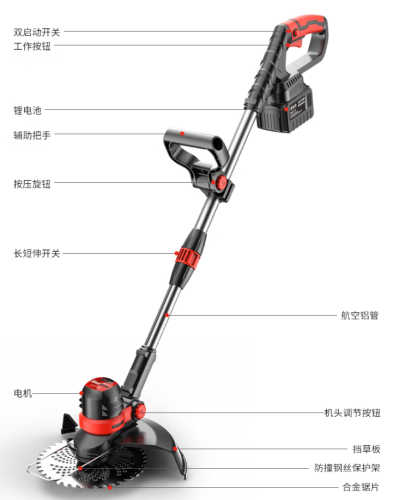 什威爾（TOSRWELL）割草機(jī)背負(fù)式家用電動(dòng)打草機(jī)果園庭院除草機(jī)鋰電池割草機(jī)充電式 無(wú)刷21V（鋰電10節(jié)）兩電一充