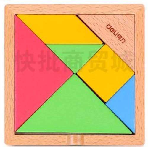 七巧板經(jīng)典幾何圖形狀認(rèn)知拼圖早教玩具幼兒園小學(xué)生比賽教具文具 (混) 74304 s
